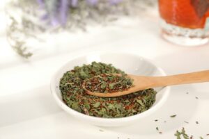 Photo by TeaCora Rooibos green vegetable on white ceramic plate